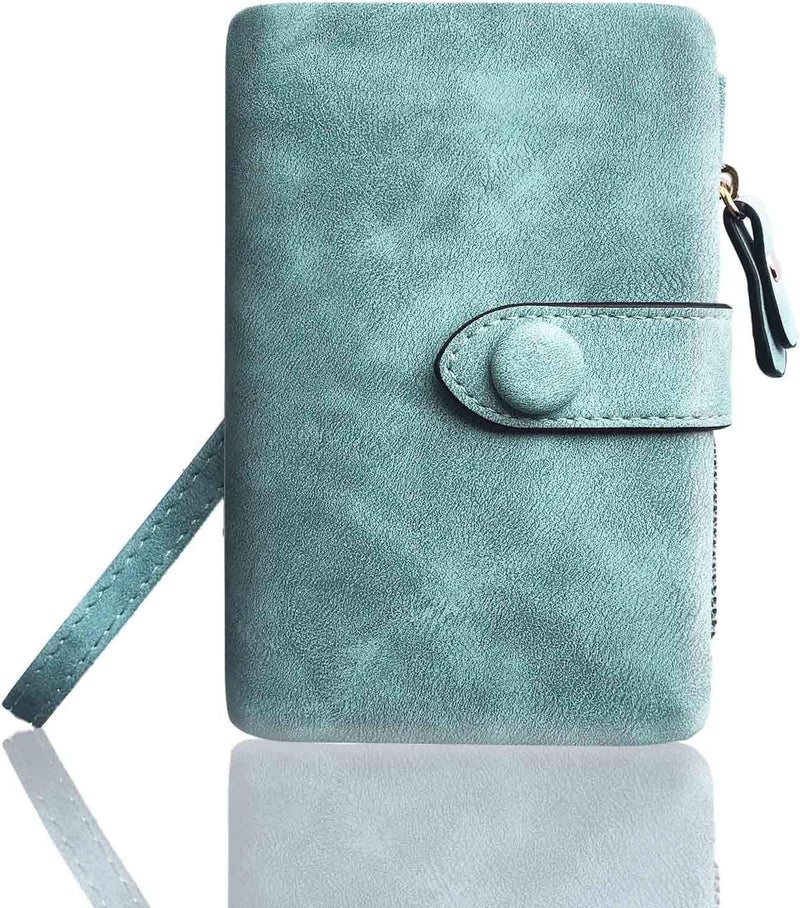 AOXONEL Women's Small Bifold Leather wallet Rfid blocking Ladies Wristlet with Card holder id window Coin Purse - Image 4