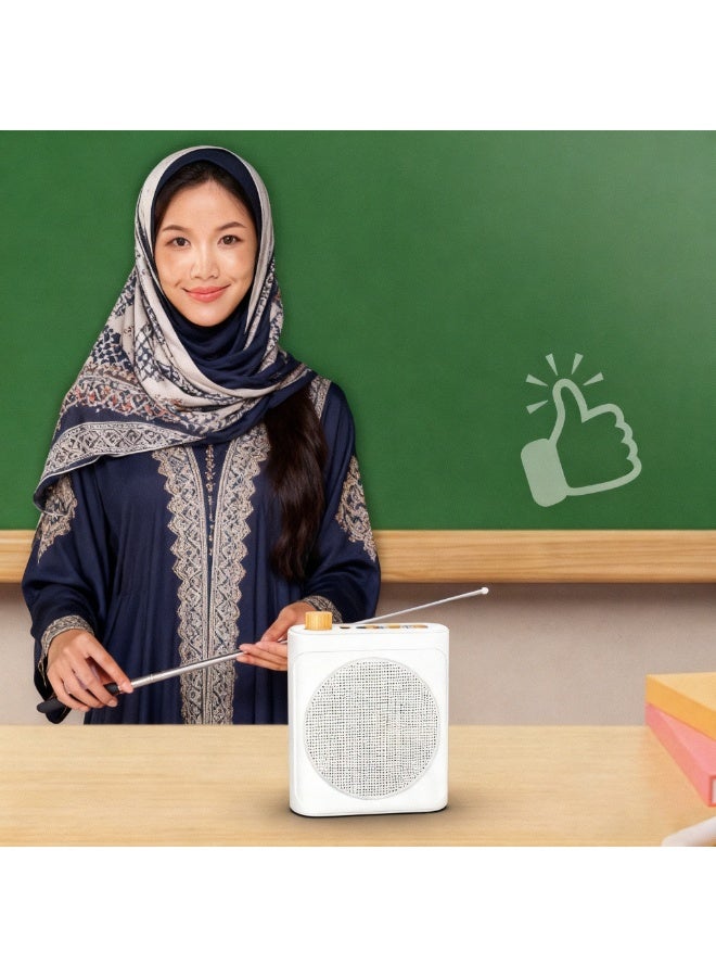 مضخم صوت لاسلكي مع ميكروفون ومشابك مغناطيسية، نظام مكبر صوت شخصي محمول وقابل للشحن بشاشة عرض وبطارية تعمل لمدة 28 ساعة، ميكروفون كلّابي لاسلكي للمعلمين والمدربين ومرشدي السياحة (أبيض) - Image 1