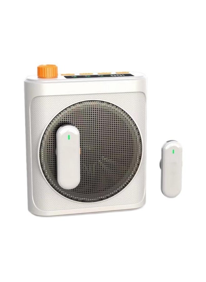 مضخم صوت لاسلكي مع ميكروفون ومشابك مغناطيسية، نظام مكبر صوت شخصي محمول وقابل للشحن بشاشة عرض وبطارية تعمل لمدة 28 ساعة، ميكروفون كلّابي لاسلكي للمعلمين والمدربين ومرشدي السياحة (أبيض) - Image 2