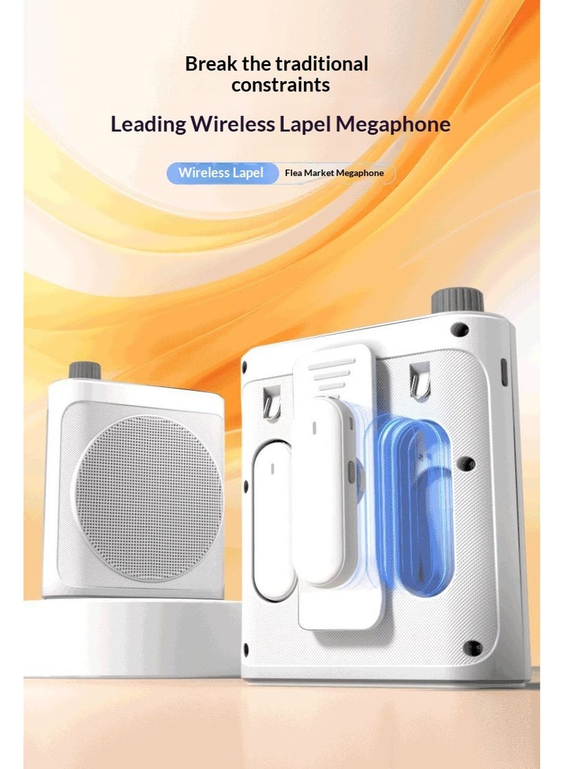 Voice Amplifier with Wireless Microphone & Clips, Portable Rechargeable PA System Speaker with Screen Display and 28-Hour Long Battery Life, Personal Clip-On Microphone for Teachers, Coaches, Tour Guides (White) - Image 2