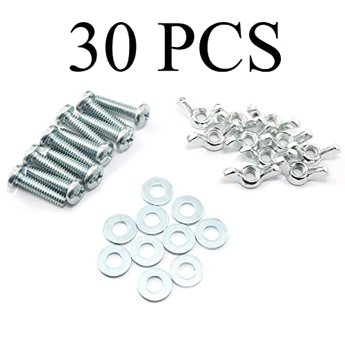 Pro Bamboo Kitchen 10Sets Screw Bolts with Wing Nut Zinc Plated Carbon Steel Mounting Hardware Fitting Fastenings:1/4"-20 Hand Tighten Wing Nuts,1/4"-20x1" Phillips Head Screw Bolt with Washers - Image 5