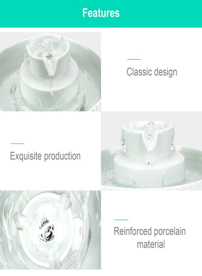 Wonder Creature Ceramic Cat Water Fountain, 2.1L/71oz Cupcake Pet Water Fountain for Dog and Cat Indoor, 2 Ultra Quiet Pumps & 3 Filters - Image 3
