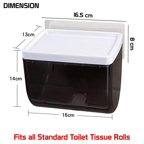 Zeinwap Magic Sticker Series Tissue Roll Holder - Toilet Paper Holder - 100% Waterproof with Storage Rack and Mobile Stand for Bathroom (Pack of 1) - Image 3