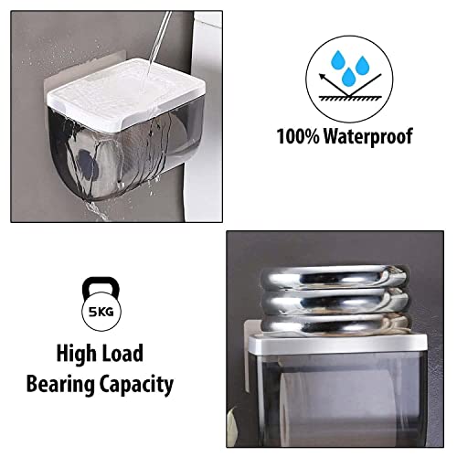 Zeinwap Magic Sticker Series Tissue Roll Holder - Toilet Paper Holder - 100% Waterproof with Storage Rack and Mobile Stand for Bathroom (Pack of 1) - Image 4