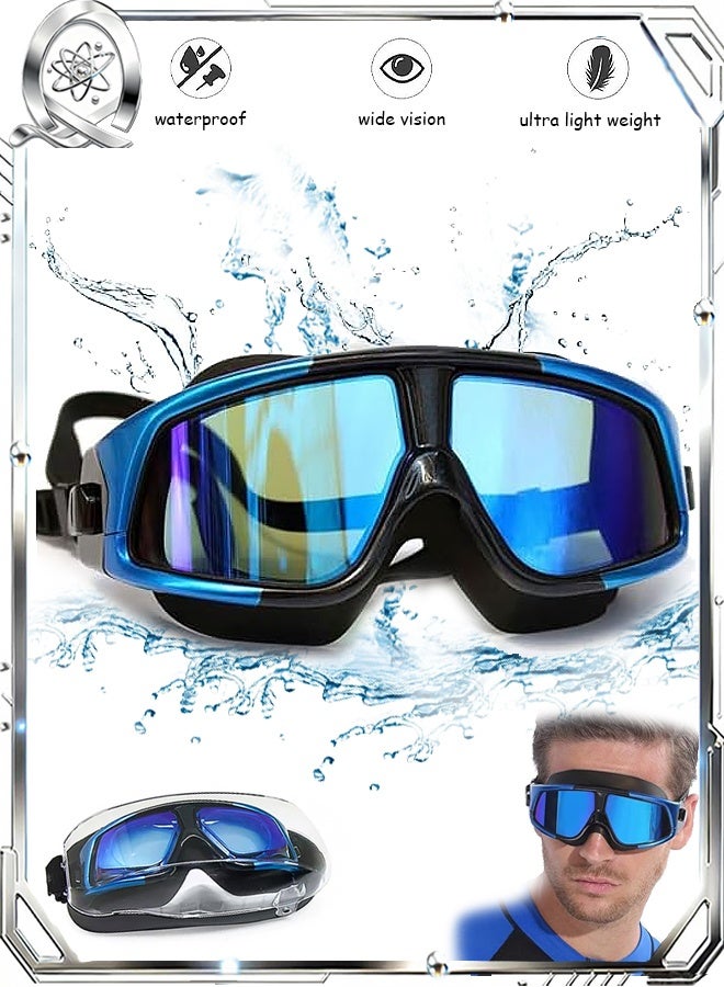 Quantum Swimming Goggles, UV Protected Big mask swimming goggles, Anti-Fog swimming goggles fully protect for Men Women - Image 1