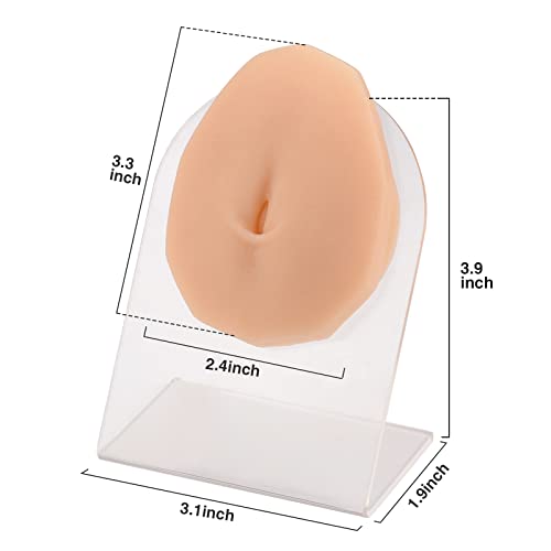 SimCoach Silicone Navel Piercing Model with Acrylic Stand, Piercing Practice Body Parts, Belly Button Mold for Jewelry Display - Image 2