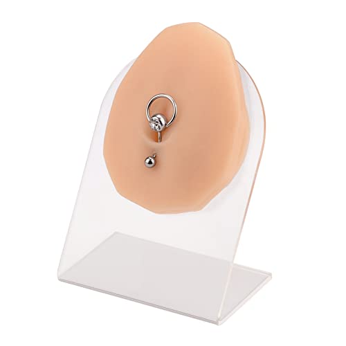 SimCoach Silicone Navel Piercing Model with Acrylic Stand, Piercing Practice Body Parts, Belly Button Mold for Jewelry Display - Image 4