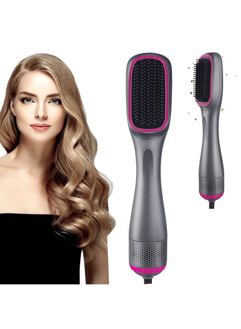 Hair Dryer Styler Volumizer 3 in 1 Brush Salon Styler for Straightening Negative Ion Ceramic Blow Dryer Brush (PINK) - Image 1