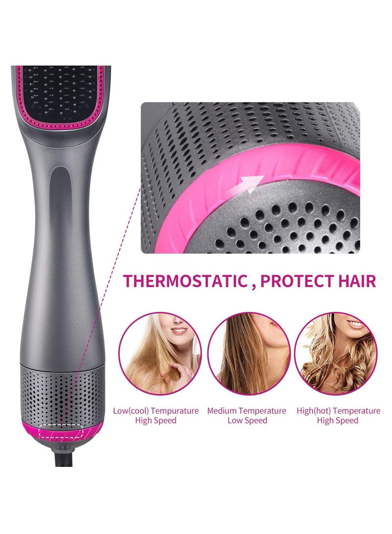 Hair Dryer Styler Volumizer 3 in 1 Brush Salon Styler for Straightening Negative Ion Ceramic Blow Dryer Brush (PINK) - Image 5
