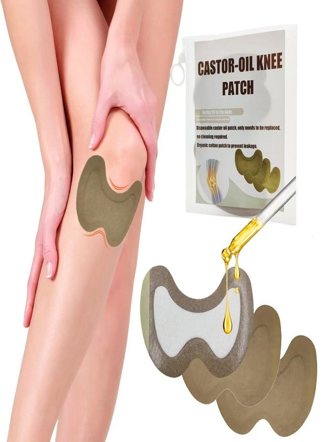 VDFZHL 30pcs Castor Oil Patches for Knees, Castor Oil Pack Wrap, Specially Designed for Knees, Disposable Organic Cotton Self-Adhesive Sheet, 5.2x3.7in, No Wash(Without Essential Oils) - Image 1