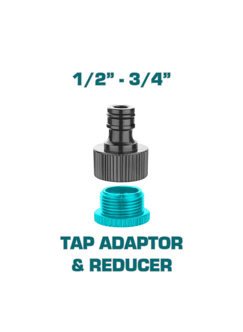 توتال طقم فوهة خرطوم الحديقة من توتال، مكون من 5 قطع بنظام رش لولبي مع وصلات سريعة، يشمل محولات 1/2 بوصة و3/4 بوصة - Image 4