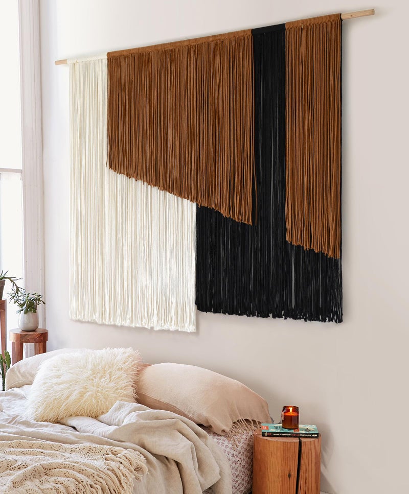 Jakalin Macrame Wall Hanging Dip Dyed Fiber Macrame Wall Decor Boho Cord Living Room Wall Art 57" Wx43 L - Image 3