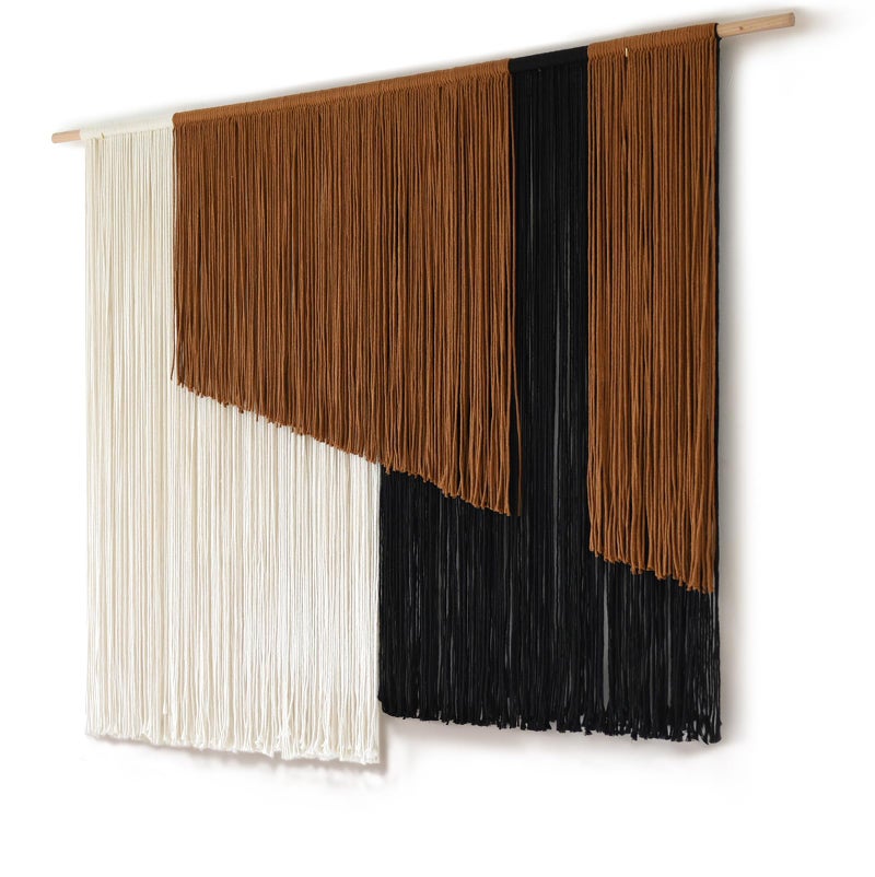 Jakalin Macrame Wall Hanging Dip Dyed Fiber Macrame Wall Decor Boho Cord Living Room Wall Art 57" Wx43 L - Image 5