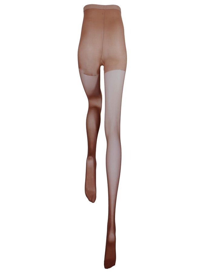Truform Sheer Compression Pantyhose, 8-15 mmHg, Women's Shaping Tights, 20 Denier, Taupe, Queen - Image 4
