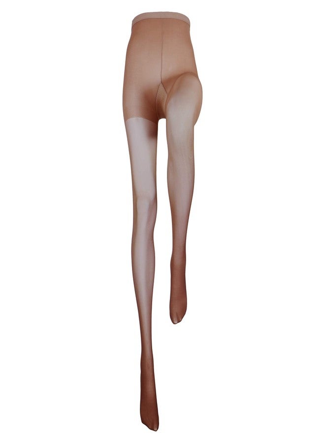 Truform Sheer Compression Pantyhose, 8-15 mmHg, Women's Shaping Tights, 20 Denier, Taupe, Queen - Image 3