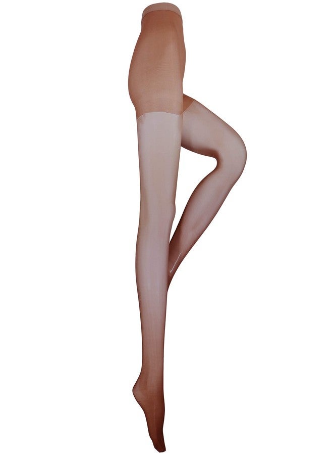 Truform Sheer Compression Pantyhose, 8-15 mmHg, Women's Shaping Tights, 20 Denier, Taupe, Queen - Image 5