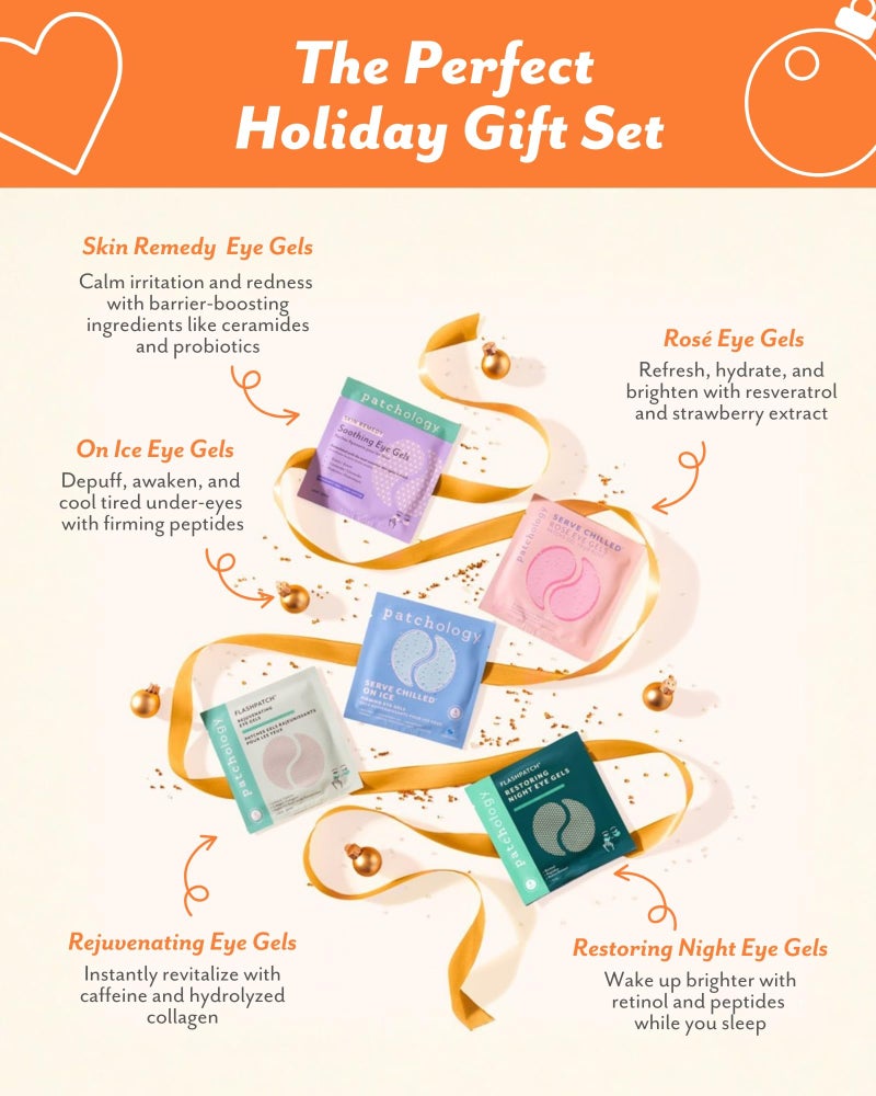 Patchology Patching All The Way Gift Set â€“ Hydrating Under Eye Masks with Collagen, Retinol, Hyaluronic Acid â€“ Christmas Gift & Beauty Stocking Stuffer for Puffy Eyes 5-Pair Sampler (Limited Edition) - Image 4