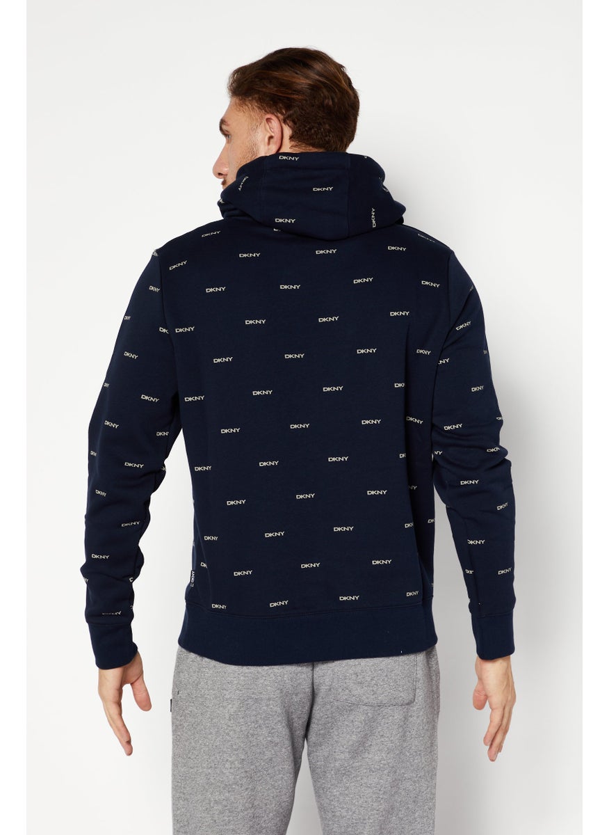 DKNY Sport - Men Sportswear Fit Brand Logo Outdoor Hoodie, Navy - Image 1