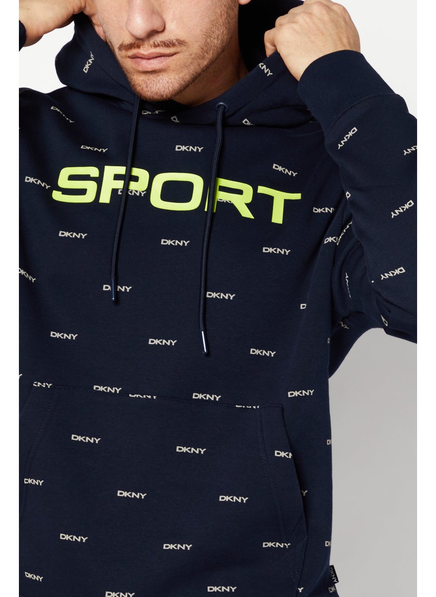 DKNY Sport - Men Sportswear Fit Brand Logo Outdoor Hoodie, Navy - Image 1