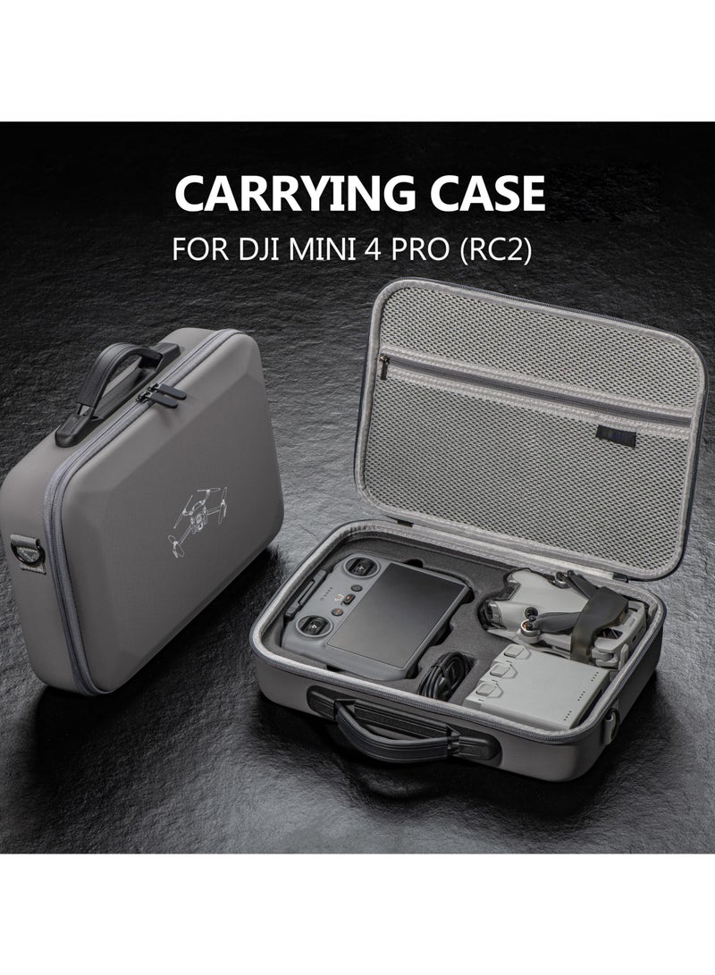 Portable Carrying Case for DJI Mini 4 Pro and Fly More Combo, Travel Drone Shoulder Bag with RC 2 Controller Compatibility - Image 3
