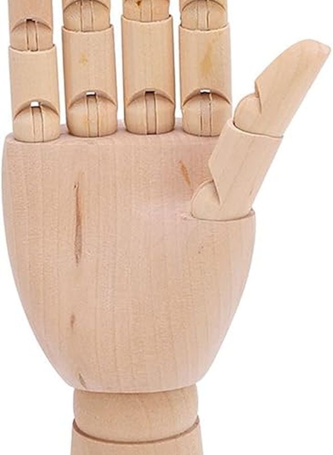 Wooden Mannequin Hand 18CM Child Right Hand Flexible Joints Artist Model Sketching Photography Home Decor - Image 2