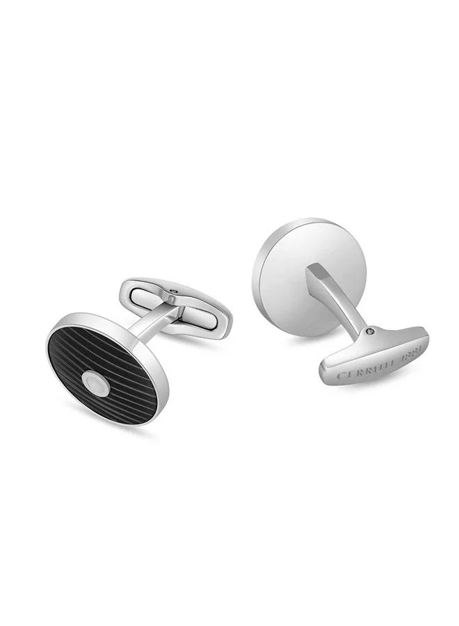 CERRUTI 1881 Camillo Camillo Silver Black Stainless Steel Cufflinks for Men for Men | Best Price UAE