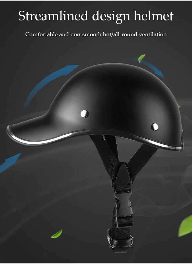 DUNISO - Motorcycle Half Helmet,Retro Style Light Baseball Cap Helmet,Multifunctional Breathable Bicycle Helmet，With Adjustable Buckle And Detachable Lining, Shockproof And Fall Proof, Suitable For Both Men And Women ﻿ - Image 1