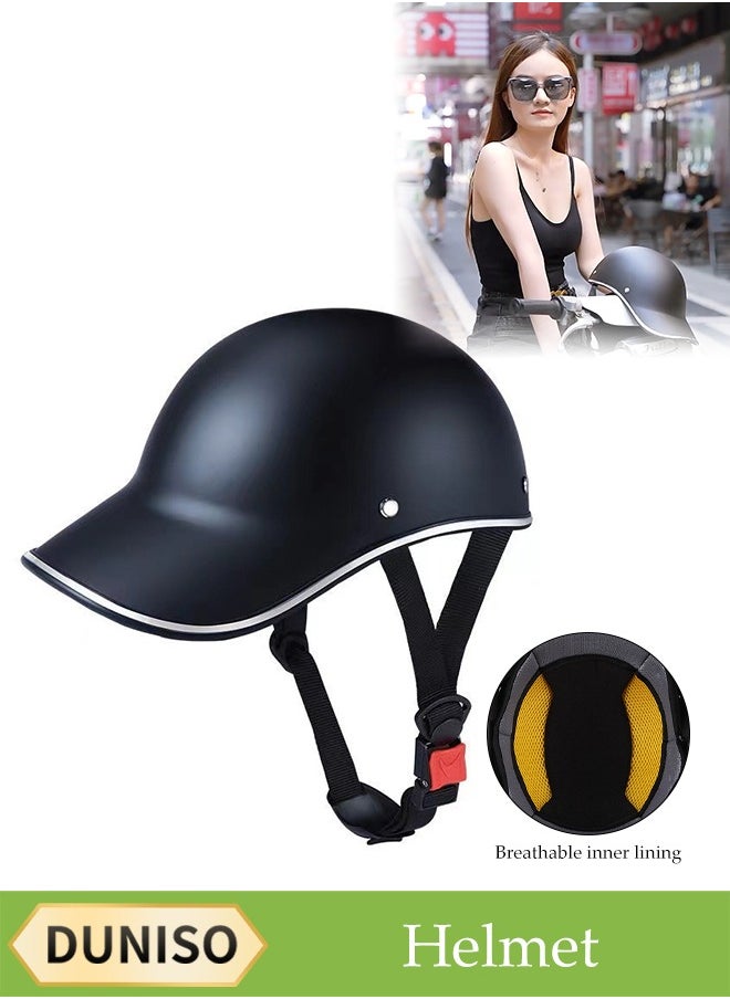 DUNISO - Motorcycle Half Helmet,Retro Style Light Baseball Cap Helmet,Multifunctional Breathable Bicycle Helmet，With Adjustable Buckle And Detachable Lining, Shockproof And Fall Proof, Suitable For Both Men And Women ﻿ - Image 1