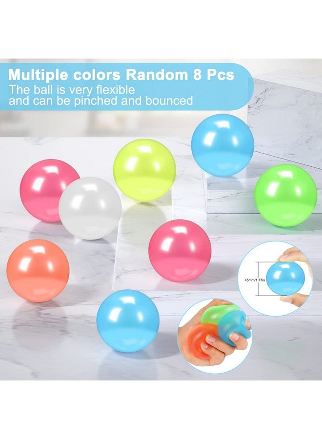 MIMIDOU 8 Pieces Glowing Sticky Balls, Very Elastic Squishy Balls That Glow In The Dark And Stick To The Ceiling, Ceiling Balls Great For Children'S Parties, Stress Relieving Balls For Stress And Anxiety . - Image 2