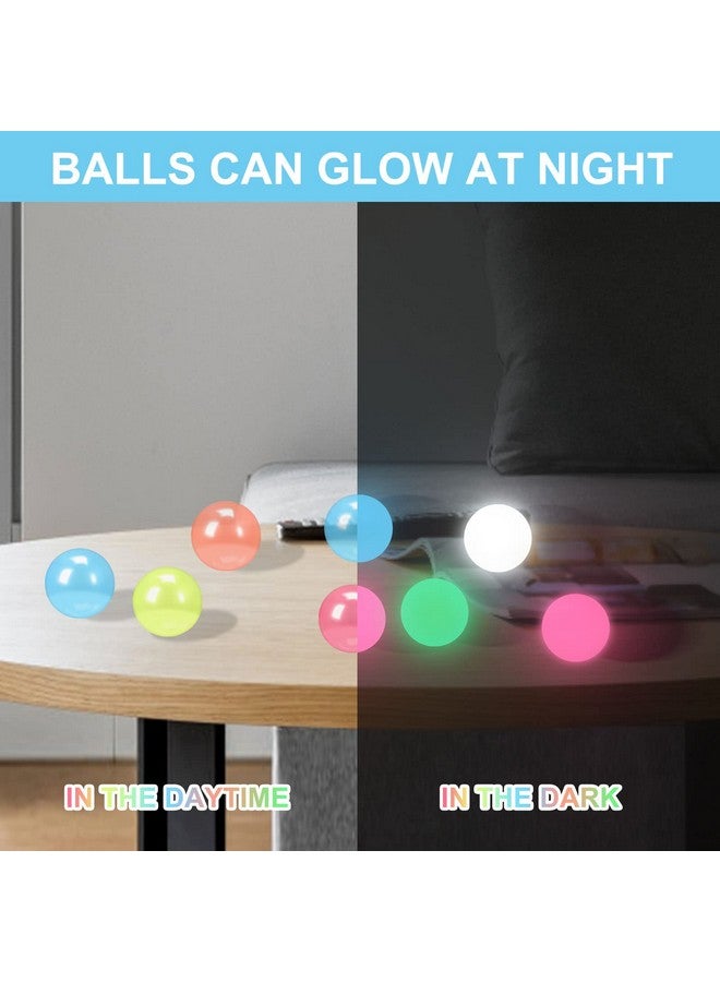 MIMIDOU 8 Pieces Glowing Sticky Balls, Very Elastic Squishy Balls That Glow In The Dark And Stick To The Ceiling, Ceiling Balls Great For Children'S Parties, Stress Relieving Balls For Stress And Anxiety . - Image 3