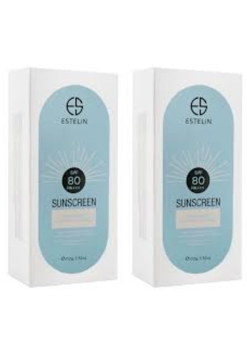ESTELIN ULTRA LIGHT Hydrating Invisible Sunscreen SPF 80+ 100g 2pcs