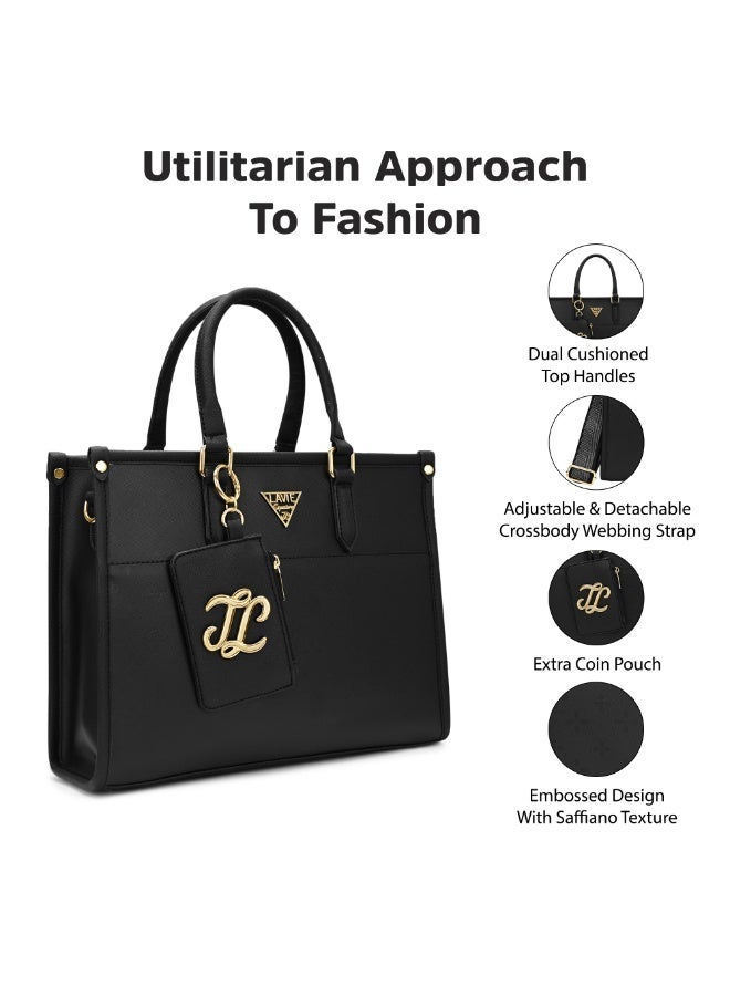 Lavie Signature Women's Ithaca Colourblock Tote (Black) - Image 4