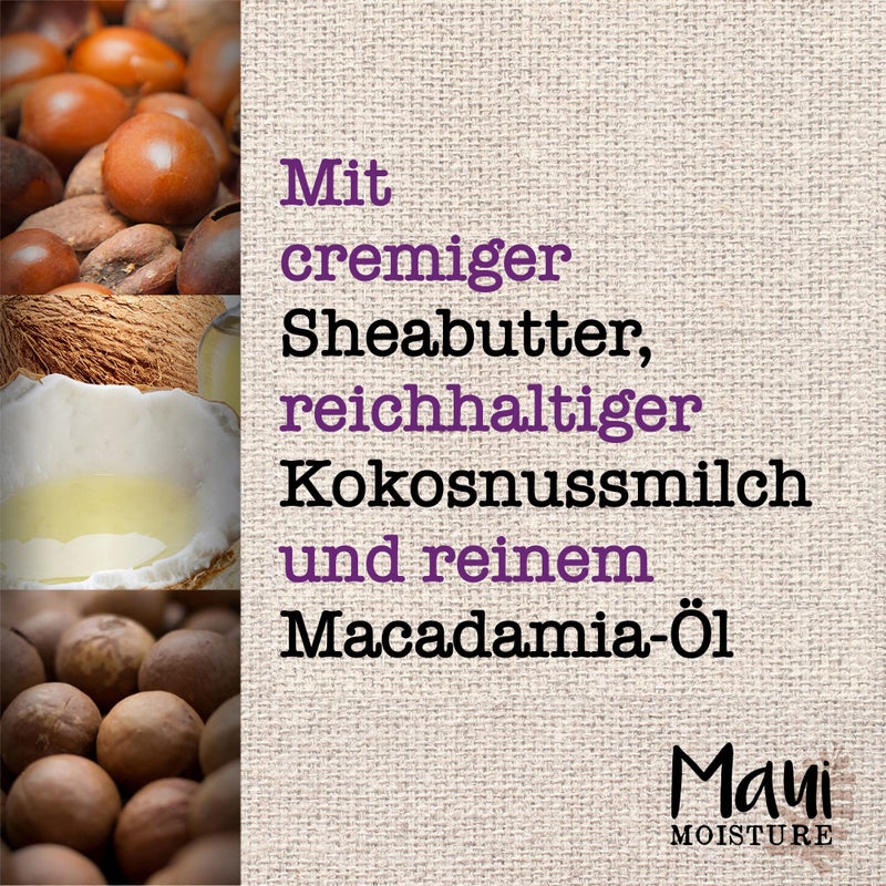 MAUI MOISTURE قناع شعر زبدة الشيا من ماوي مويستشر للشعر الجاف والتالف، 340 جرام - Image 3