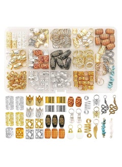 Syosi 215 Pcs Hair Jewelry For Braids Women Charms Rings Beads Cuffs 