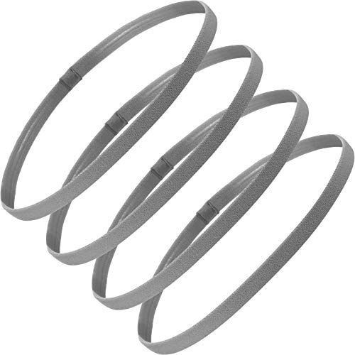 Bememo 4 Pieces Thick Non-Slip Elastic Sport Headbands Hair Headbands for Women and Men (Gray) - Image 1