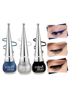 Color Eye Liner | Water Resistant & Long-Lasting | Shimmery & Satin Finish | Pack Of 3 (Blue, Sliver, Black) - pzsku/Z96948F615BA6B6F663A5Z/45/_/1733730107/676e1fad-7cd3-425a-9405-91a367e9459b