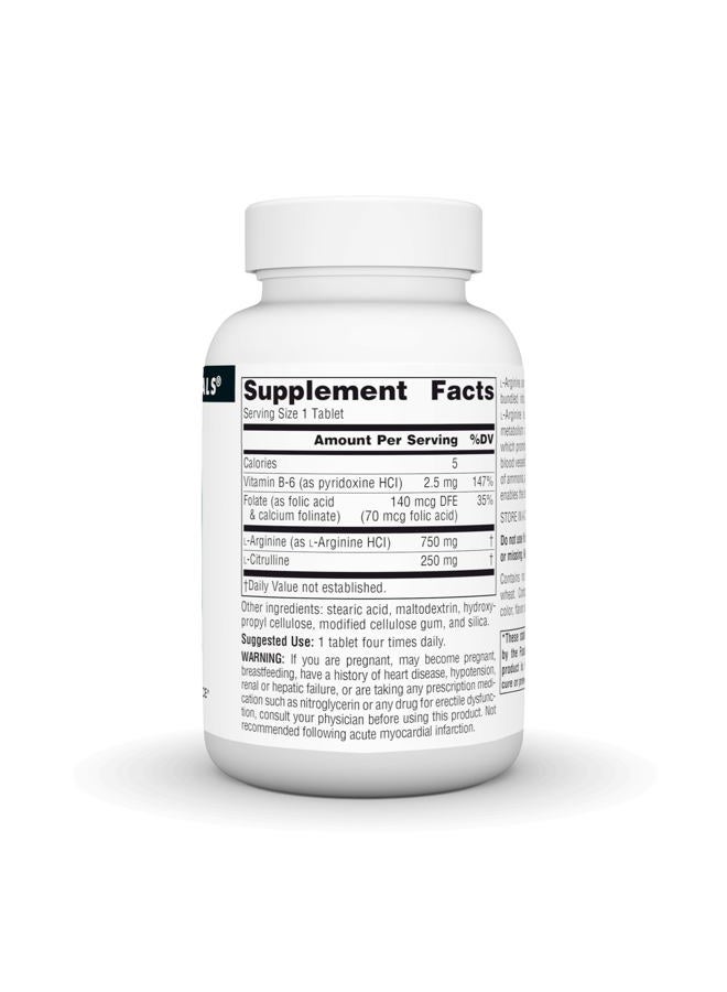 Source Naturals L-Arginine L-Citrulline Complex 1000mg Essential Amino Acid Supplement - 60 Tablets - Image 2