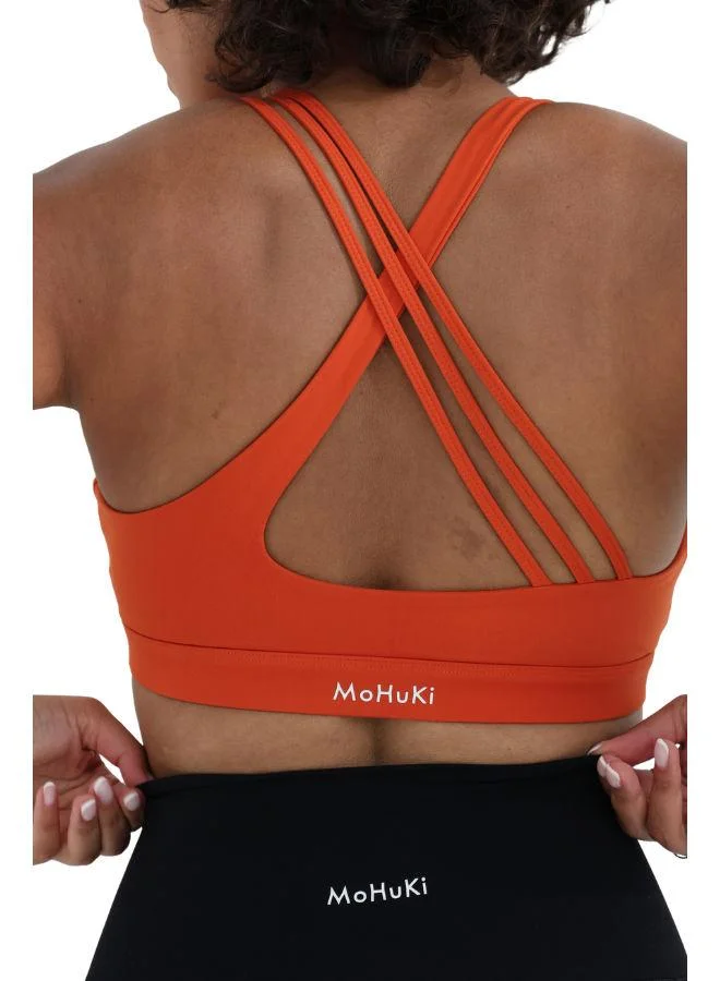 موهوكي موهوكي حمالة صدر رياضية Active Triple Line Crossback Bra - برتقالي