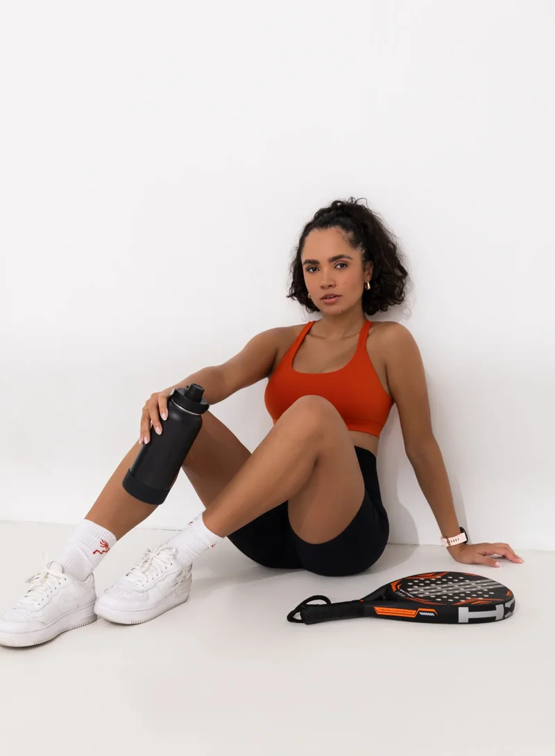 Mohuki Orange Active Triple Line Crossback Bra for Women | Best Price UAE