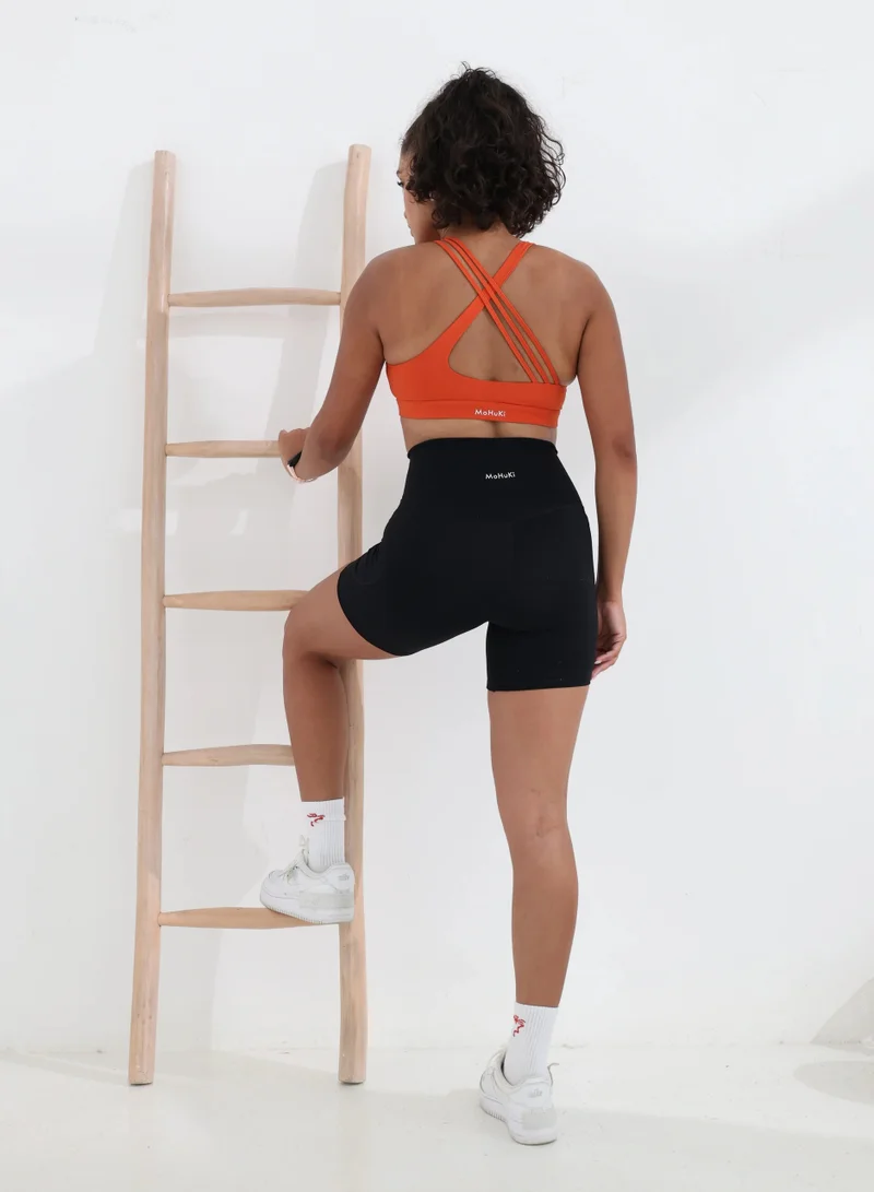 Mohuki Orange Active Triple Line Crossback Bra for Women | Best Price UAE