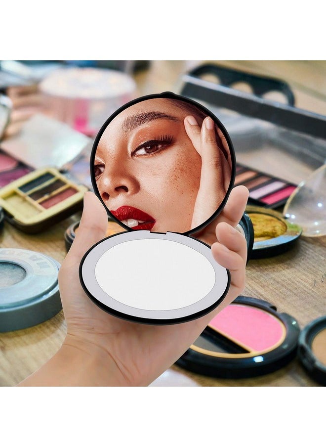Milishow Travel Mirror With Led Lighted1X/10X Magnification Compact Mirror With Light 2Sided Illuminated Folding Round Mirror Handheld Pocket Makeup Mirror (Black)  - Image 5