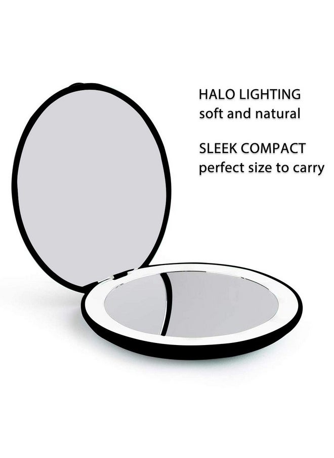 Milishow Travel Mirror With Led Lighted1X/10X Magnification Compact Mirror With Light 2Sided Illuminated Folding Round Mirror Handheld Pocket Makeup Mirror (Black)  - Image 4