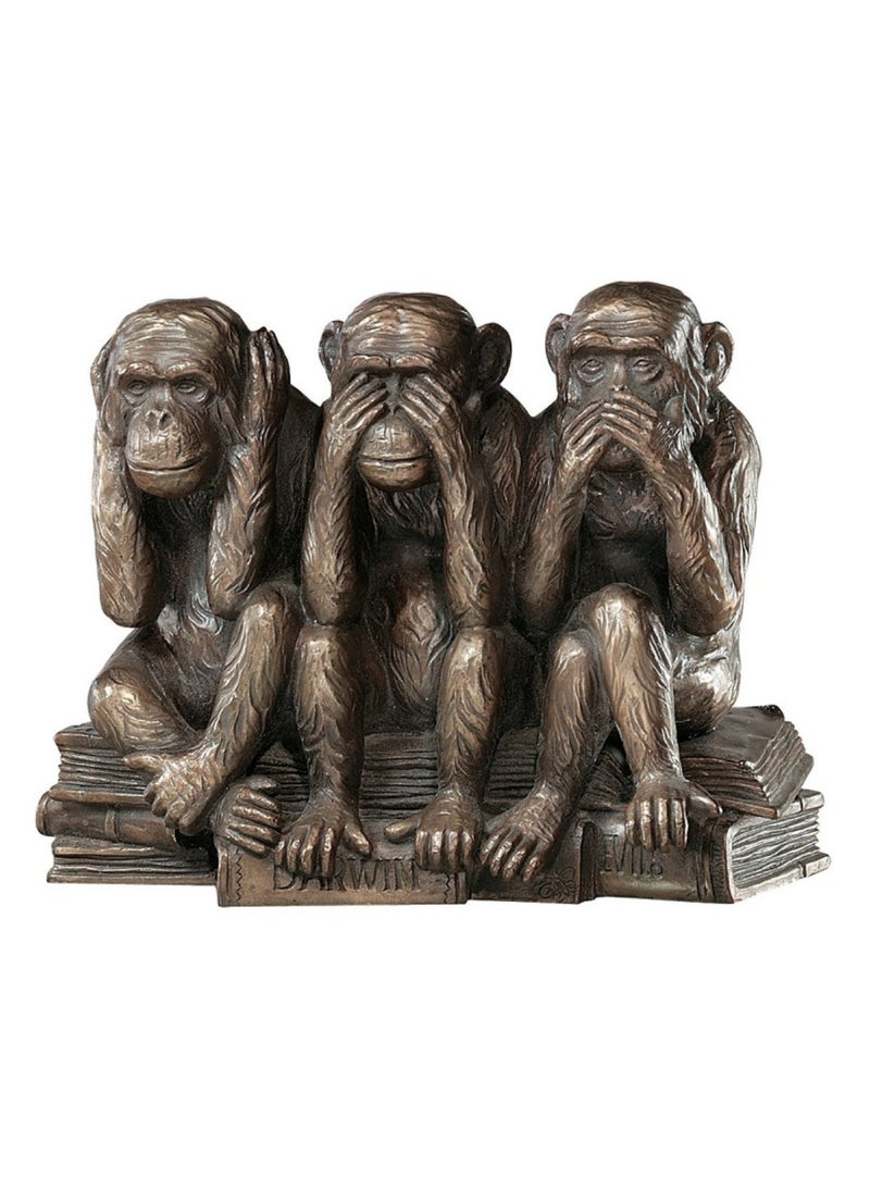Design Toscano Design Toscano The Hear-No  See-No  Speak-No Evil Monkeys Statue  Grande  Faux Bronze Finish  - Image 1
