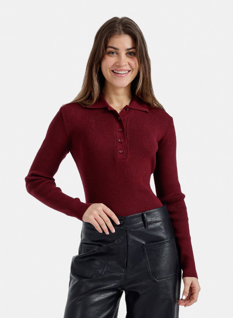 Carina Slim Fit Ribbed Pullover - Image 1