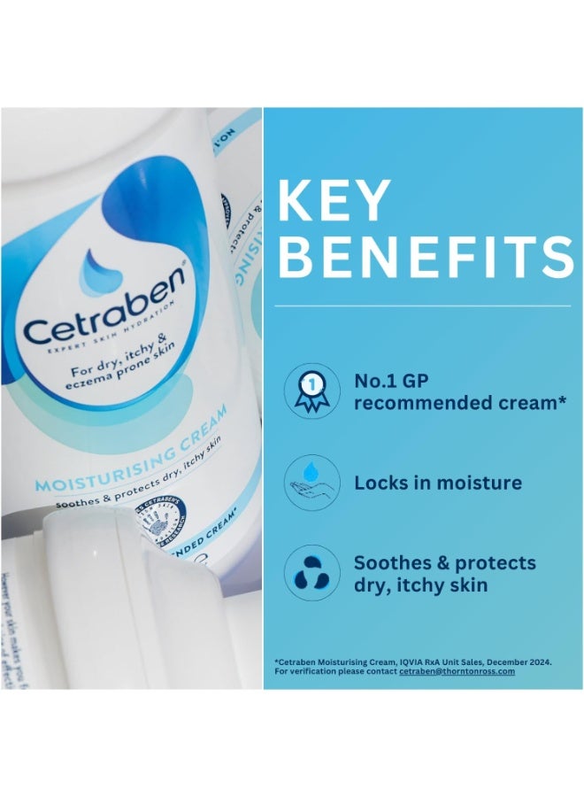 cetraben Moisturising Cream, For Dry, Itchy, Sensitive & Eczema-Prone Skin, Soothe, Moisturise, Hydrate, & Protect, Dermatological Moisturiser,Daily Use on the Body, Fragrance Free, 1 x 50ml - Image 3