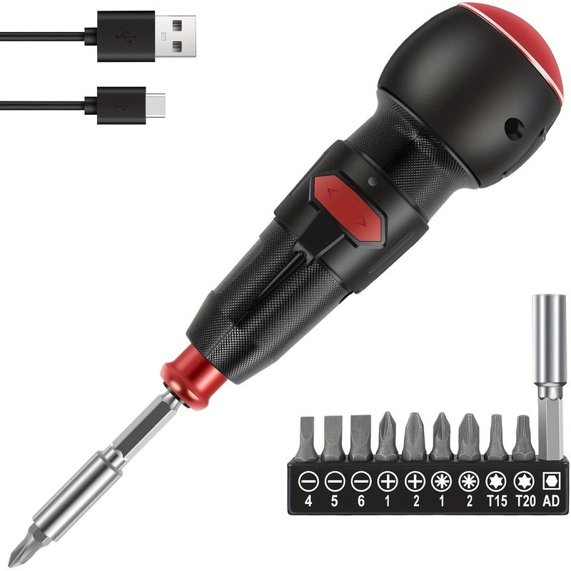 Black 2-In-1 Electric Screwdriver Rechargeable 900mAh Battery LED Light 4nm 10nm Power Manual Screwdriver For Furniture Repair Carpenter Electrician - Image 3