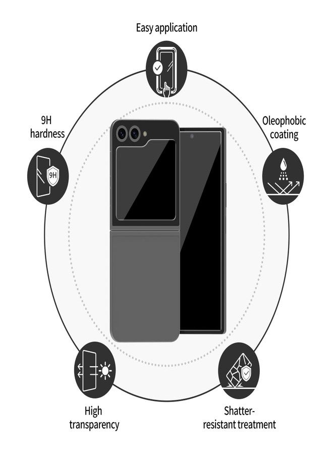 araree Samsung Galaxy Z Flip 6 Core 2 Pack Screen Protector, 9H Hardness with High Transmittance Galaxy Z Flip 6 Tempered Glass- Clear - Image 2