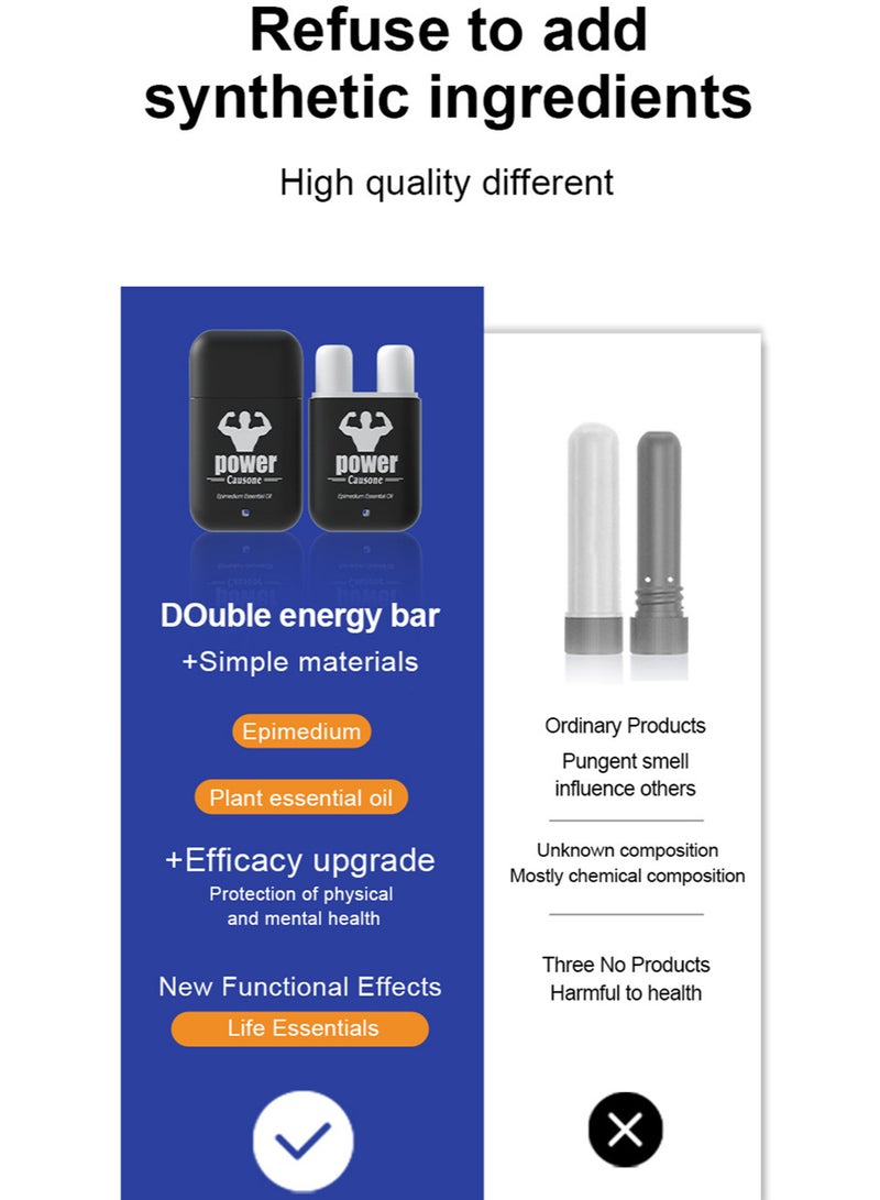 كوزون 1 قطعة من جهاز استنشاق العطور المحمول للأنف مع زيوت الإيبيميديوم العطرية، يمنح الراحة ويعزز التركيز، مثالي لتخفيف التوتر والقلق. - Image 2