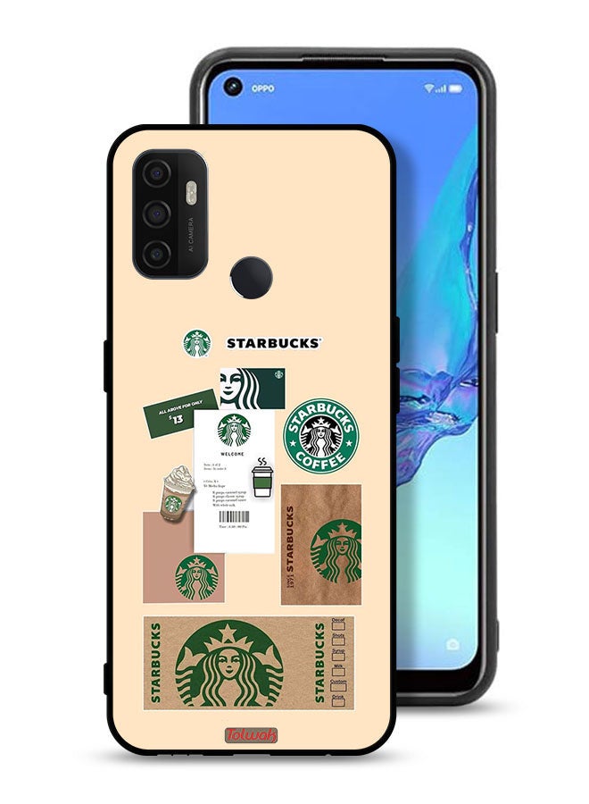 Tolwak Oppo A53s Protective Case Cover Coffee Sticker - Image 1