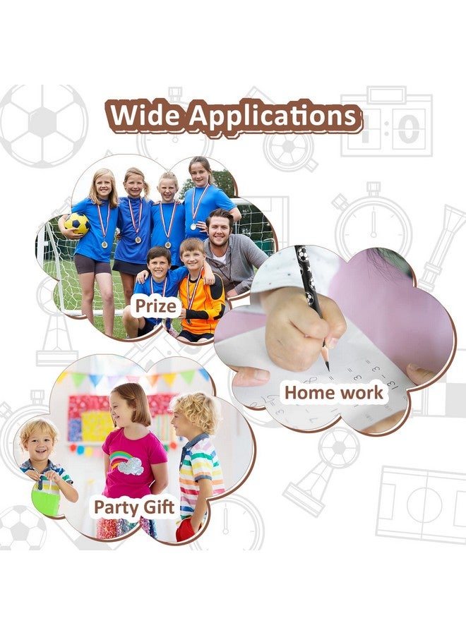 Marspark 24 Pieces Soccer Pencils Kids Sports Pencils With Eraser Soccer Star Print Wooden Pencils For Children School Office Supplies Soccer Football Team Party Favors (24 Pieces) - Image 4